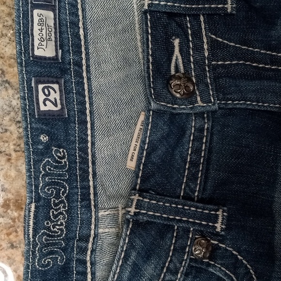 Miss Me Women's Blue Boot Cut Jeans with Raw Hem Size 29 - Picture 2 of 16